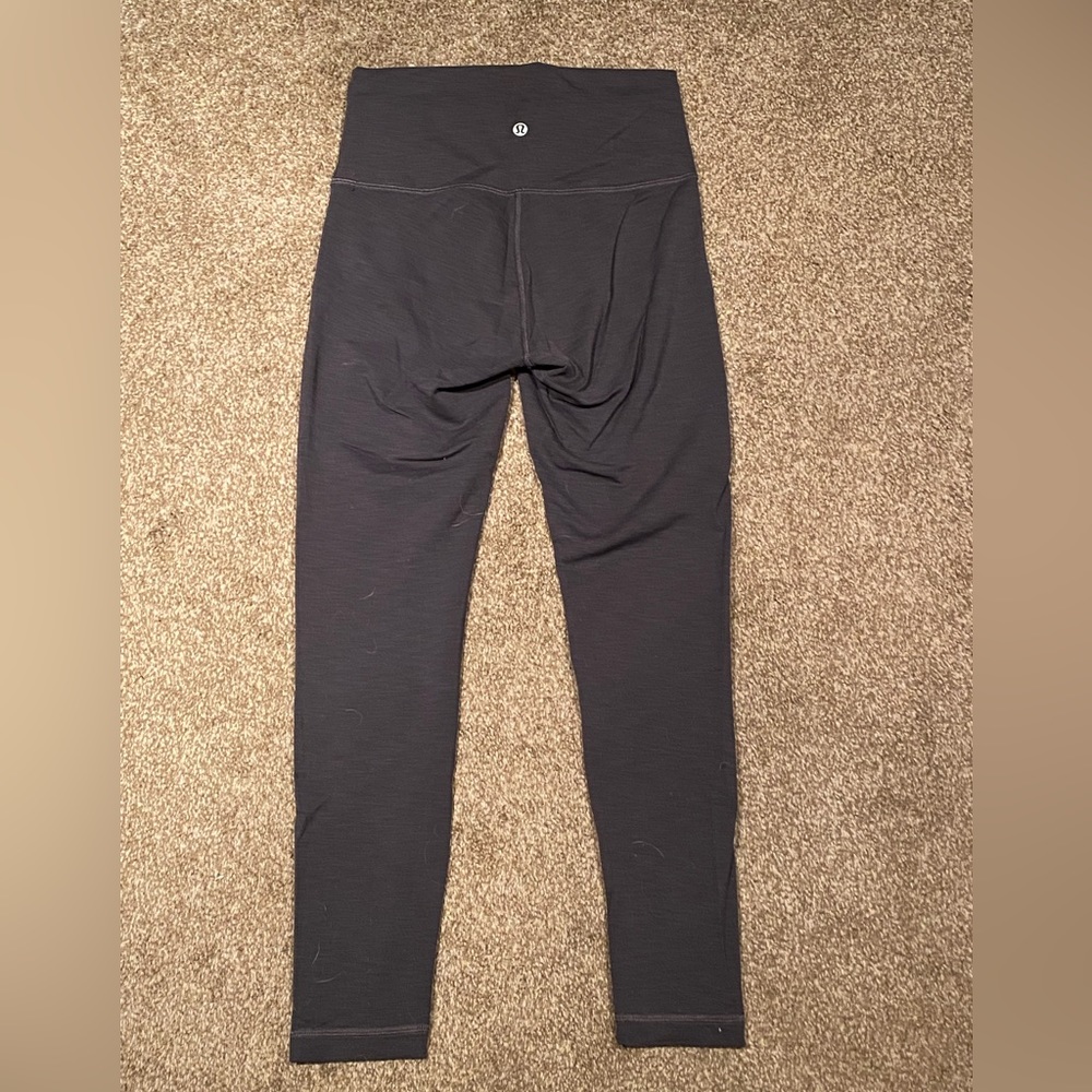 Heathered charcoal lululemon wunder train high waisted legging 25”